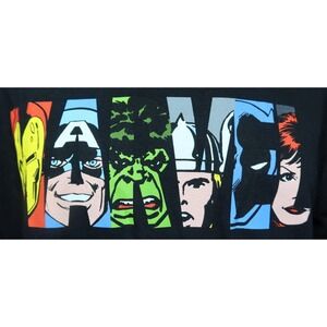 Marvel Logo Black T Shirt XL‎ Ironman Captain America Hulk Thor